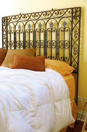 20 Upcycled and Repurposed Bedroom Furniture Ideas - Vintage Gate Headboard